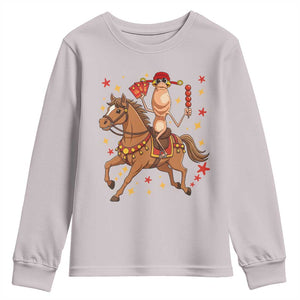 Funny Marcus The Worm Lunar New Year Youth Sweatshirt Viral Meme TS12 Ice Gray Print Your Wear