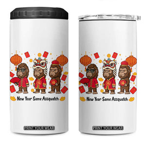 Funny New Year Same Assquatch 4 in 1 Can Cooler Tumbler Bigfoot Lover TS12 One Size: 16 oz White Print Your Wear