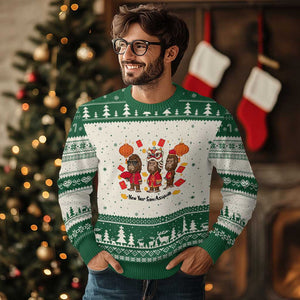Funny New Year Same Assquatch Ugly Christmas Sweater Bigfoot Lover TS12 Beige Green Print Your Wear