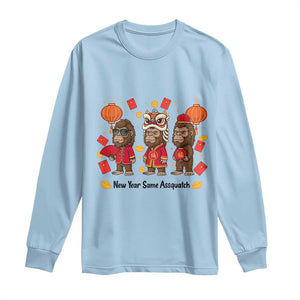 Funny New Year Same Assquatch Long Sleeve Shirt Bigfoot Lover TS12 Light Blue Print Your Wear