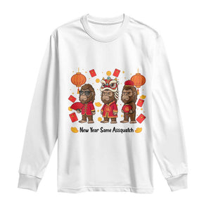 Funny New Year Same Assquatch Long Sleeve Shirt Bigfoot Lover TS12 White Print Your Wear