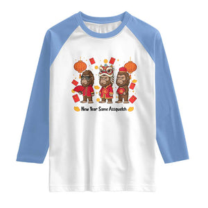 Funny New Year Same Assquatch Raglan Shirt Bigfoot Lover TS12 White Carolina Blue Print Your Wear