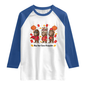 Funny New Year Same Assquatch Raglan Shirt Bigfoot Lover TS12 White Royal Print Your Wear