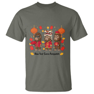 Funny New Year Same Assquatch T Shirt Bigfoot Lover TS12 Military Green Print Your Wear