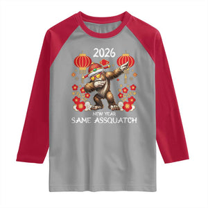 Bigfoot Lunar New Year Raglan Shirt Funny Same Assquatch TS12 Sport Gray Red Print Your Wear