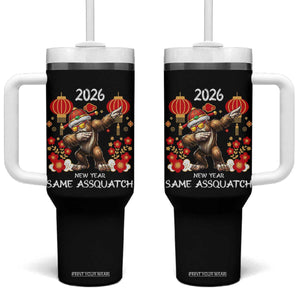 Bigfoot Lunar New Year Tumbler With Handle Funny Same Assquatch TS12 One Size: 40 oz Black Print Your Wear
