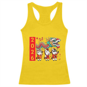 Cute Horse Dragon Dance Racerback Tank Top Lunar New Year TS12 Daisy Print Your Wear