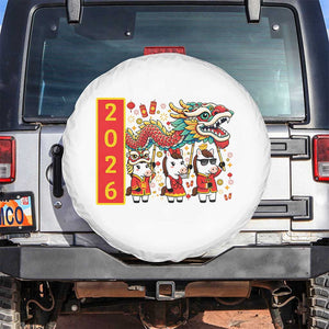 Cute Horse Dragon Dance Spare Tire Cover Lunar New Year TS12 No hole White Print Your Wear