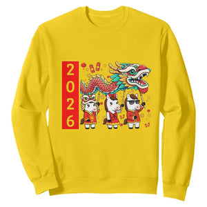Cute Horse Dragon Dance Sweatshirt Lunar New Year TS12 Daisy Print Your Wear