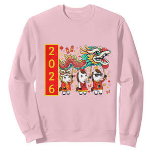 Cute Horse Dragon Dance Sweatshirt Lunar New Year TS12 Light Pink Print Your Wear
