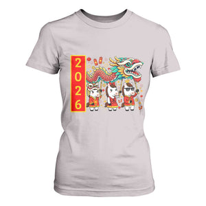 Cute Horse Dragon Dance T Shirt For Women Lunar New Year TS12 Ice Gray Print Your Wear