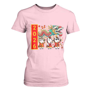 Cute Horse Dragon Dance T Shirt For Women Lunar New Year TS12 Light Pink Print Your Wear