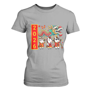 Cute Horse Dragon Dance T Shirt For Women Lunar New Year TS12 Sport Gray Print Your Wear