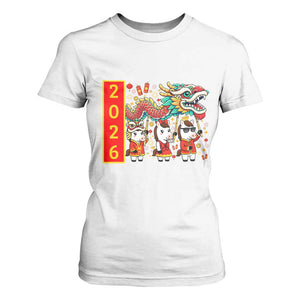 Cute Horse Dragon Dance T Shirt For Women Lunar New Year TS12 White Print Your Wear