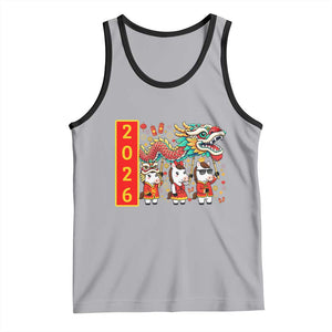 Cute Horse Dragon Dance Tank Top Lunar New Year TS12 Athletic Heather Black Print Your Wear