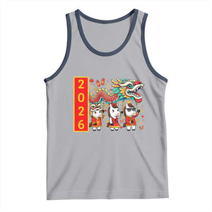 Cute Horse Dragon Dance Tank Top Lunar New Year TS12 Athletic Heather Navy Print Your Wear