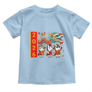 Cute Horse Dragon Dance Toddler T Shirt Lunar New Year TS12 Light Blue Print Your Wear