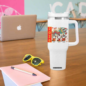 Cute Horse Dragon Dance Tumbler With Handle Lunar New Year TS12 Print Your Wear
