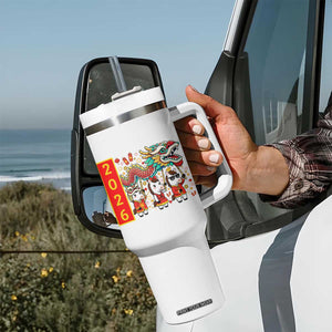 Cute Horse Dragon Dance Tumbler With Handle Lunar New Year TS12 Print Your Wear