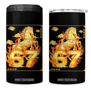 Funny Horse Six Seven Meme 4 in 1 Can Cooler Tumbler Happy Lunar New Year TS12 One Size: 16 oz Black Print Your Wear