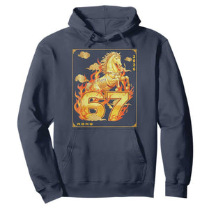 Funny Horse Six Seven Meme Hoodie Happy Lunar New Year TS12 Navy Print Your Wear