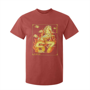 Funny Horse Six Seven Meme T Shirt For Kid Happy Lunar New Year TS12 Red Print Your Wear