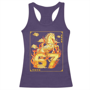 Funny Horse Six Seven Meme Racerback Tank Top Happy Lunar New Year TS12 Purple Print Your Wear
