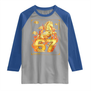 Funny Horse Six Seven Meme Raglan Shirt Happy Lunar New Year TS12 Sport Gray Royal Print Your Wear