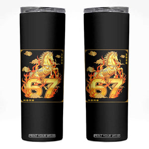 Funny Horse Six Seven Meme Skinny Tumbler Happy Lunar New Year TS12 Black Print Your Wear