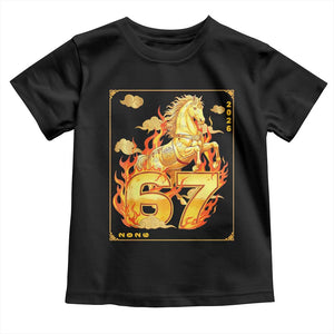 Funny Horse Six Seven Meme Toddler T Shirt Happy Lunar New Year TS12 Black Print Your Wear