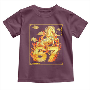 Funny Horse Six Seven Meme Toddler T Shirt Happy Lunar New Year TS12 Maroon Print Your Wear