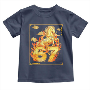 Funny Horse Six Seven Meme Toddler T Shirt Happy Lunar New Year TS12 Navy Print Your Wear
