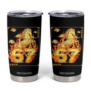 Funny Horse Six Seven Meme Tumbler Cup Happy Lunar New Year TS12 Black Print Your Wear