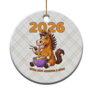 Still Not Joining A Gym Lunar New Year Ceramic Ornament Funny Horse Eating Ramen TS12 1pc Christmas Plaid Print Your Wear