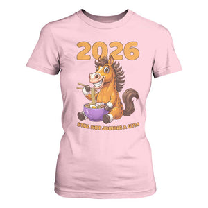 Still Not Joining A Gym Lunar New Year T Shirt For Women Funny Horse Eating Ramen TS12 Light Pink Print Your Wear