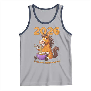 Still Not Joining A Gym Lunar New Year Tank Top Funny Horse Eating Ramen TS12 Athletic Heather Navy Print Your Wear