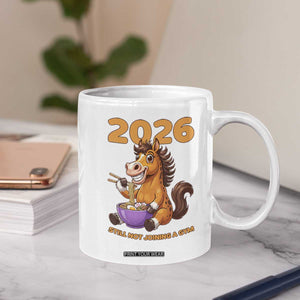 Still Not Joining A Gym Lunar New Year Coffee Mug Funny Horse Eating Ramen TS12 Print Your Wear