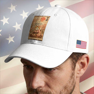 Japanese Maneki Neko Drinking Tea Kawaii Lucky Cat Baseball Cap TS12 Print Your Wear
