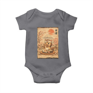 Funny Horse Eating Sushi Baby Onesie Japanese Noodle Lover TS12 Charcoal Print Your Wear