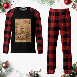 Funny Horse Eating Sushi Plaid Pajama Set Japanese Noodle Lover TS12 Buffalo Plaid Print Your Wear