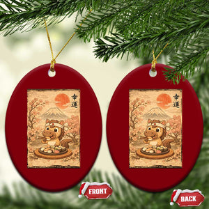 Funny Horse Eating Sushi Ceramic Ornament Japanese Noodle Lover TS12 Print Your Wear