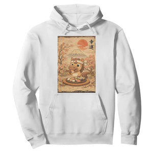 Funny Horse Eating Sushi Hoodie Japanese Noodle Lover TS12 White Print Your Wear