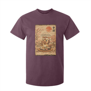 Funny Horse Eating Sushi T Shirt For Kid Japanese Noodle Lover TS12 Maroon Print Your Wear