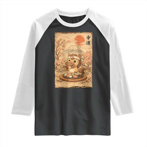 Funny Horse Eating Sushi Raglan Shirt Japanese Noodle Lover TS12 Black White Print Your Wear