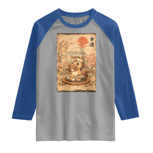 Funny Horse Eating Sushi Raglan Shirt Japanese Noodle Lover TS12 Sport Gray Royal Print Your Wear