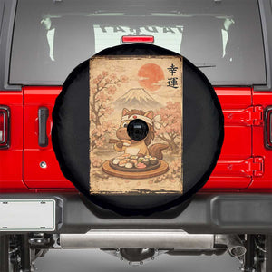 Funny Horse Eating Sushi Spare Tire Cover Japanese Noodle Lover TS12 Black Print Your Wear