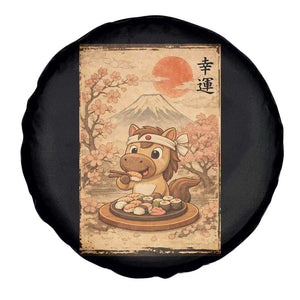 Funny Horse Eating Sushi Spare Tire Cover Japanese Noodle Lover TS12 Print Your Wear