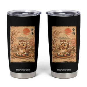 Funny Horse Eating Sushi Tumbler Cup Japanese Noodle Lover TS12 Black Print Your Wear