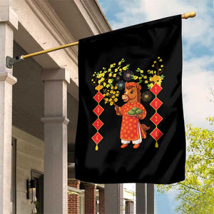 Funny Tet Holiday Garden Flag Cute Horse In Ao Dai TS12 Print Your Wear