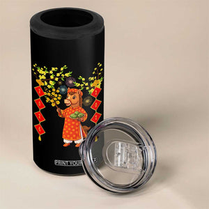 Funny Tet Holiday 4 in 1 Can Cooler Tumbler Cute Horse In Ao Dai TS12 Print Your Wear